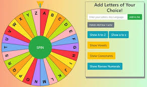 Automatic alphabet letters generator tool. Spin The Wheel To Generate Random Letters A To Z