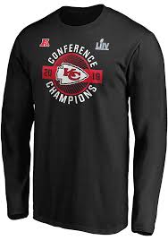 Kansas city chiefs logo by unknown author license: Kansas City Chiefs Black 2019 Conference Champions End Zone Long Sleeve T Shirt 17282491