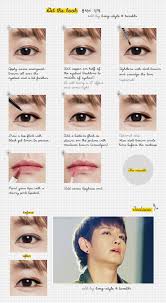 Hmm Another K Pop Star Inspired Boy Group Makeup Guide I M Sure The Subtle Brown Tail Below The Eye Will Look C Pop Makeup Korean Eye Makeup Kpop Beauty Tips