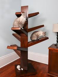 Catalpa Cat Tree With 3 Platforms Sets From The Refined Feline Modern Cat Furniture Modern Cat Tree Cat Litter Box Furniture