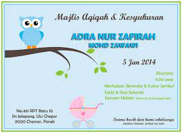 Oh iya, cermati penggunaan kata amien di atas yhaa. Contoh Surat Jemputan Aqiqah Contoh Surat