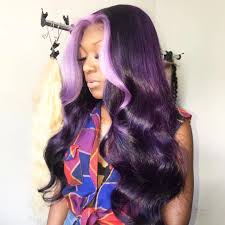 Peruvian Hair Dark Purple With Light Purple Color Lace Front Wig Hair Styles Wig Hairstyles Weave Hairstyles