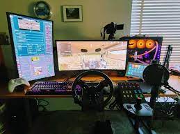 Racing Setup In 2021 Twitch Streaming Setup Pc Setup Video Game Rooms