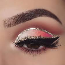 lovely pink eye make up with silver