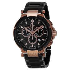 Black And Rose Gold Mens Watch Guess Collection Gc 4 Executive Chronograph Black And Rose Gold Pvd Mens Watch X66003g2s