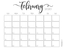 Elegant 2020 Calendar Free Printables Monthly Calendar Printable Calendar Printables February Calendar