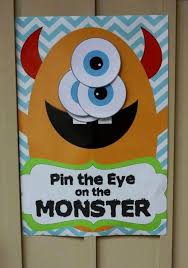 Halloween Birthday Party Game Ideas Pin The Eye On The Monster Game Digital Files Only Monster Etsy With Images Monster 1st Birthdays Birthday Halloween Party Monster Birthday Parties