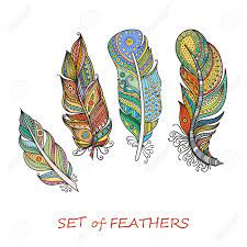 If the bear is your totem animal, here's the per. Ornate Set Of Stylized And Abstract Feathers Elements For Design Stock Photo Picture And Royalty Free Image Image 68371048