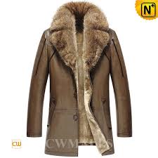 Mens Fur Shearling Coat Cw858037 Mens Fur Coat Fur Lined Coat Mens Shearling Coat