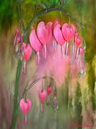 Language Of Flowers Series Tree Of Bleeding Hearts Digital Art Painting Flower Art Floral Art Bleeding Heart