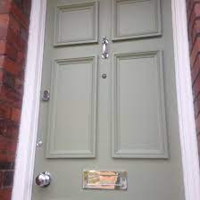 My Lovely New Door Painted In Farrow And Ball S Lichen With Lovely Chrome Door Furniture I Green Front Doors Chartwell Green Front Door Victorian Front Doors