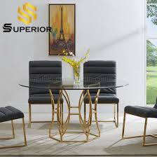 Your search 4 seater extendable dining table. China Home Luxury Furniture 4 Seater Dining Table With Transparent Glass Top China Dining Tables And Chairs Glass Dining Table