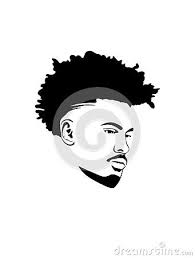 Vector Male Head Silhouette Black African American Mustachioed Bearded Man With Curly Afro Hair Art Man And Woman Silhouette African American Men