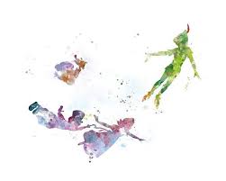 Peter Pan Print Peter Pan And Wendy Peter Pan Fly Watercolor Etsy Peter Pan Pictures Disney Posters Peter Pan