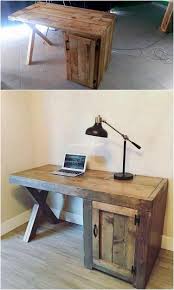 This Is So Unique Designed Wood Pallet Study Table Or The Office Table Design That Is Being All Covered Diy Study Table Study Table Designs Office Table Design