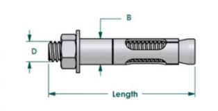 fasteners size charts anchor bolt size chart