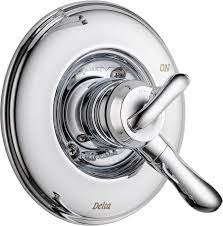 These delta faucets contain a cartridge, handle and hardware all included with the faucet. Delta T17094 Chrome Linden Monitor 17 Series Dual Function Pressure Balanced Valve Trim Only With Integrated Volume Control Less Rough In Valve Faucet Com