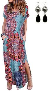 Balza decorativa che sottolinea otticamente il busto. Uuaisso Maxi Vestiti Donna Eleganti Abiti Lungo Cerimonia Vestito Boho Cocktail Amazon It Moda