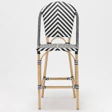 Black And White Wicker Bar Stools Temple Webster Paris Wicker Cafe High Back Bar Stool Black White Reviews Wicker Bar Stools Cafe Bar Stools Bar Stools