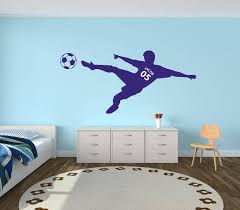 Soccer Player Decal Soccer Wall Decor Soccer Room Decor Soccer Decor Personalized Soccer Decal Free International Quarto De Futebol Quartos Casa Ideal