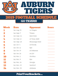 2019 Auburn Tigers Football Schedule Auburn Tigers Football Auburn Tigers Auburn University Football