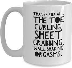 Orgasm Mug - Thanks for the Sheet Grabbing Toe Curling Wall Shaking Orgasms,  Sex Mugs Cup Valentines Day : Amazon.ca: Home