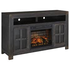 Check spelling or type a new query. Signature Design By Ashley Gavelston W732 38 W100 101 Distressed Black Large Tv Stand With Electric Fireplace Unit Furniture And Appliancemart Tv Stands