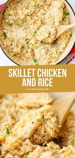 Skillet Garlic Chicken And Rice Casserole Recipe In 2020 Easy Chicken And Rice Chicken Dinner Easy Rice Recipes