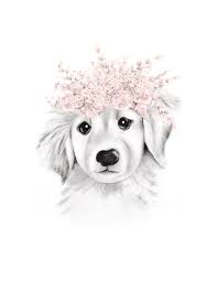 Hey everyone, here's a new dog tutorial which focuses on the. Puppy Flower Crown Print Dog Face Sketch Baby Girl Wall Art Blush Nursery Wall Decor Puppy Portrait Picture Pet Art Print Pink Puppy In 2021 Puppy Portraits Dog Face Puppy Flowers