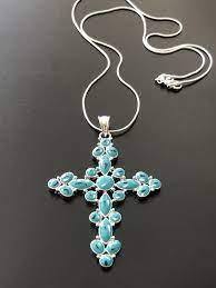 Beautiful Turquoise Gemstone Cross Pendant Necklace Cross Etsy Turquoise Gemstone Cross Pendant Necklace Cross Pendant