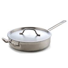 Vigor 3 Qt Stainless Steel Aluminum Clad Saute Pan With Lid And Helper Handle Saute Pan Steel Restaurant Stainless