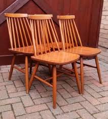 Set Of 4 Mid Century Ercol Style Wooden Spindle Back Dining Chairs Vintage Retro Wooden Living Room Chair Dining Chairs
