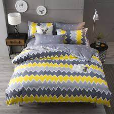 Gray is the perfect foil to tone down this admittedly cheery color. Yellow And Gray Simple Bedding Pillowcase Duvet Cover Set Quilt Cover Twin Queen King Size Wish