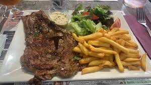 The steak used at og is one of the worst cuts i have ever had. Rib Eye Steak With Blue Cheese Sauce Picture Of Le Corner S Pub Albert Tripadvisor