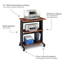 They also have small drawers on the side. Muv Three Level Adjustable Printer Stand Safco Products