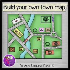 Build Your Own Town Map Clip Art Town Map Maps For Kids Compass Rose Art