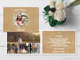 Dankeskarte hochzeit kraftpapier mit wunderschoner fotocollage. Dankeskarten Hochzeit Exklusiv Fur Dich Gestaltet