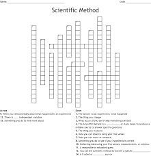 In this scientific crossword, students use a set of 17 clues about scientific method and matter to complete a crossword puzzle. Scientific Method Crossword Wordmint