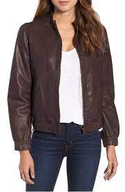 Caslon Washed Leather Bomber Jacket Regular Petite Nordstrom Metallic Bomber Jacket Leather Bomber Jacket Washed Leather