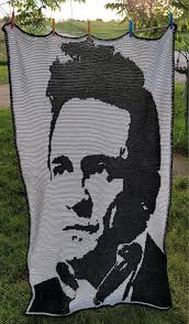 Classic country star wall hanging crochet blanket