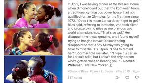 Larisa iordache (2016) and nastia liukin (2008) floor music swap. Larisa Iordache On Twitter Good Luck Simone Biles In Finals Cheering For You Love Miss You
