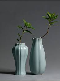 汝窑中式简约瓷器花瓶陶瓷花器插花瓶子家居装饰品客厅摆件奉茗 淘宝网 decor home decor vase