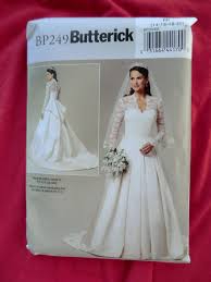 The pattern envelope shows tears and signs of shelf/age wear. Butterick Pattern Bp 249 Uncut Wedding Bridal Long Dress Size 14 16 18 20