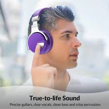 MOVSSOU E7 Bluetooth Wireless Active Noise Cancelling Headphones purple  Active Noise Cancelling Function E7 KY-purple