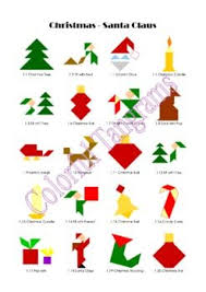 Tangram 20 Christmas Santa Claus Puzzles Puzzle Cards Math Mats Tangram Puzzles Christmas Teaching Tangram Patterns