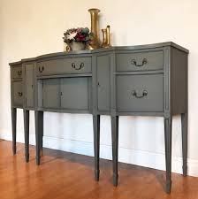 Sold Tall Antique Buffet Sideboard Cabinet Table Dark Grey Etsy Antique Sideboard Buffet Antique Buffet Sideboard Cabinet