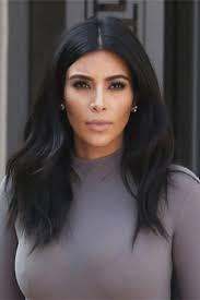 Kim Kardashian Hair Middle Parted Human Hair Natural Straight Women Wig Kardashian Hair Color Kim Kardashian Hair Kourtney Kardashian Hair