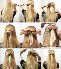 10 Easy Hairstyles For Long Hair To Do At Home Step By Step Hey Cinderella Bow Hairstyle Long Hair Styles Medium Hair Styles
