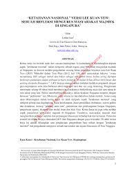 Dato' onn jaafar adalah lagenda bangsa melayu dan salah seorang tokoh yang sangat masyhur dalam sejarah perjuangan kemerdekaan tanah air kita. Pdf Ketahanan Nasional Versi Lee Kuan Yew Sebuah Refleksi Mengurus Masyarakat Majmuk Di Singapura 1