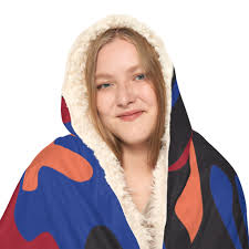 Multicolor Camo Hooded Snuggle Blanket, Sherpa Hooded Blanket, Fleece  Hooded Blanket, Unisex Snuggle Blanket, Custom Blanket Gift